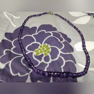 925 Silver Natural Amethyst Beaded Necklace